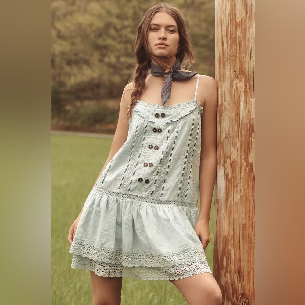 NWT! Anthropologie Pilcro Sleeveless Square-Neck Swing Mini Dress 🪀 0️⃣ - Picture 5 of 7